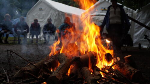 Summer Camp Fires in the rain  006